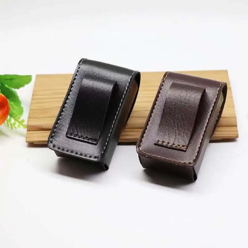 Ceinture portable en cuir PU sac banane pour briquet Vintage kérosène briquet organisateur étui de protection étui de taille sac de taille