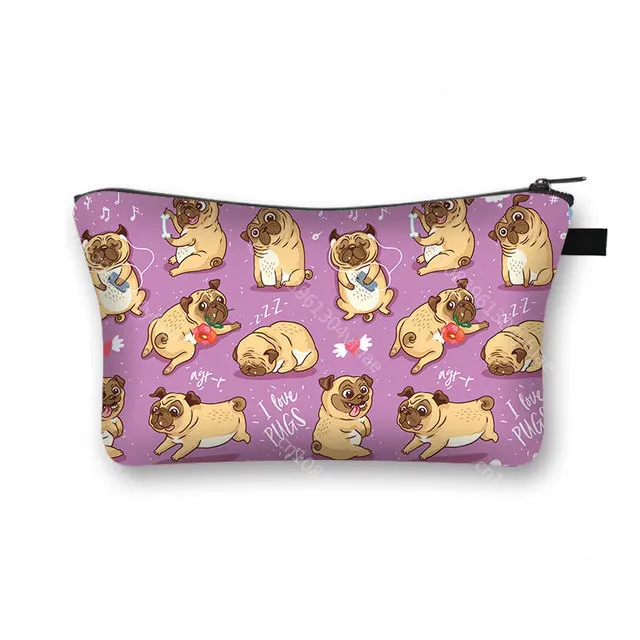 Cute Cartoon Dog Chihuahua Woman Cosmetic Bag Fashion Lady Makeup Bags Girl Cosmetic Case Light Travel Bag Organizer