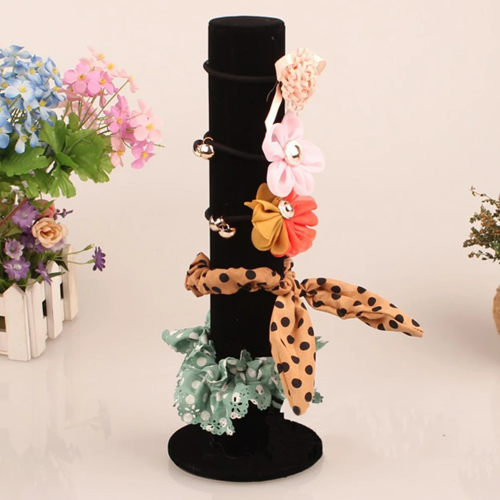 

2pcs T-Bar Jewelry Display Stand Bangle Hair Band Holder Vertical Bracelet Rack Lint Covered Mdf Organizer For Home Retail