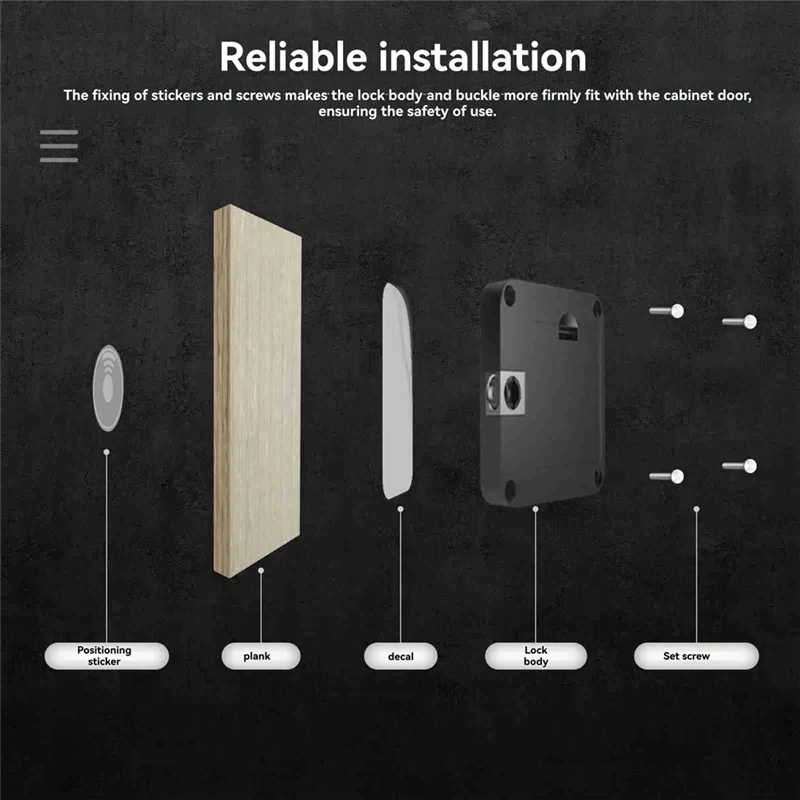 ABSQ-Tuya-cerradura inteligente con Bluetooth, tarjeta IC sin llave, desbloqueo por aplicación remota, Control para mesita de noche, puerta de armario y cajón