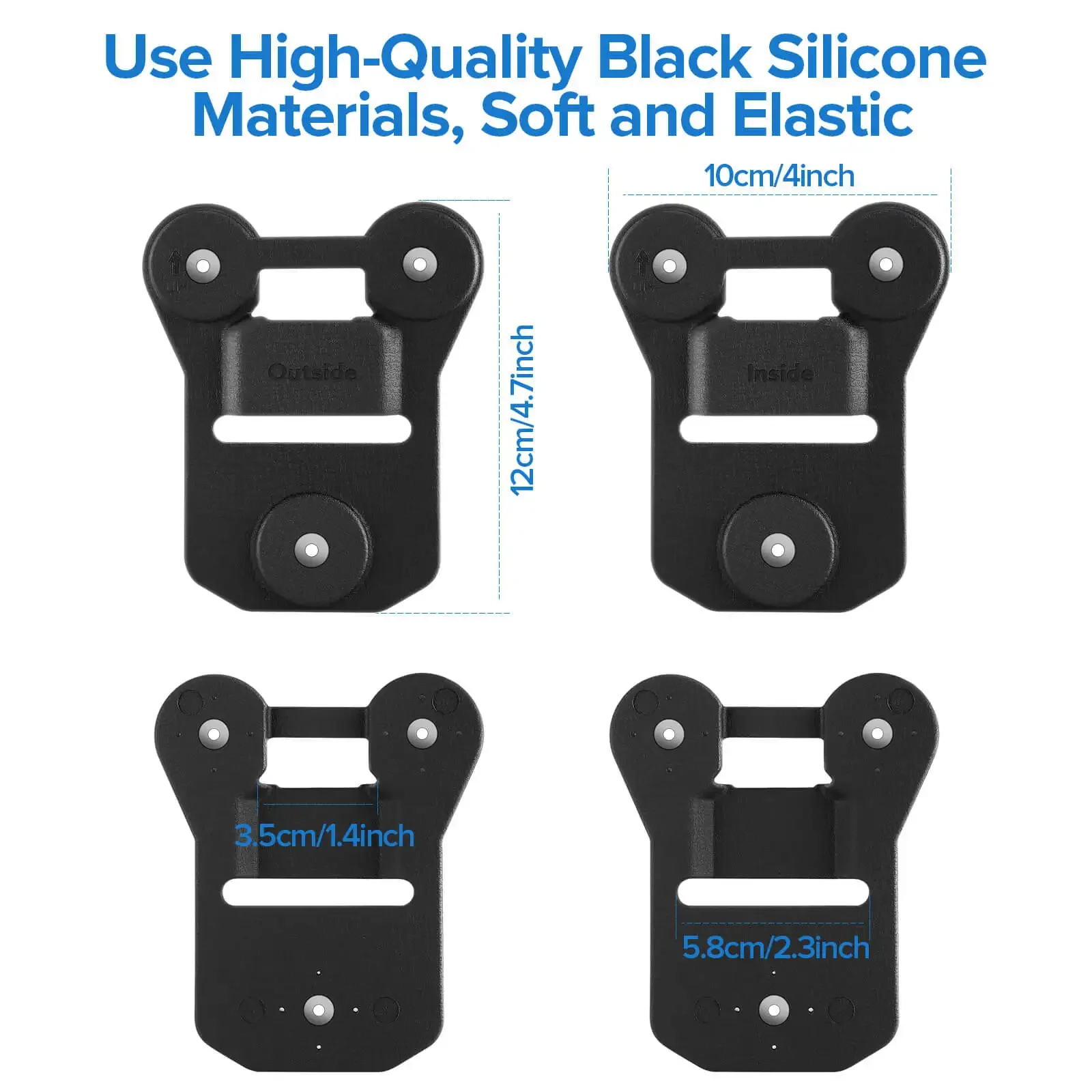 مشبك خلفي شفط مغناطيسي من BOBLOV يحتوي على مغناطيسًا من الداخل والخارج مع شفط قوي لكاميرا الشرطة KJ21 PD70 WA7D N9 T5