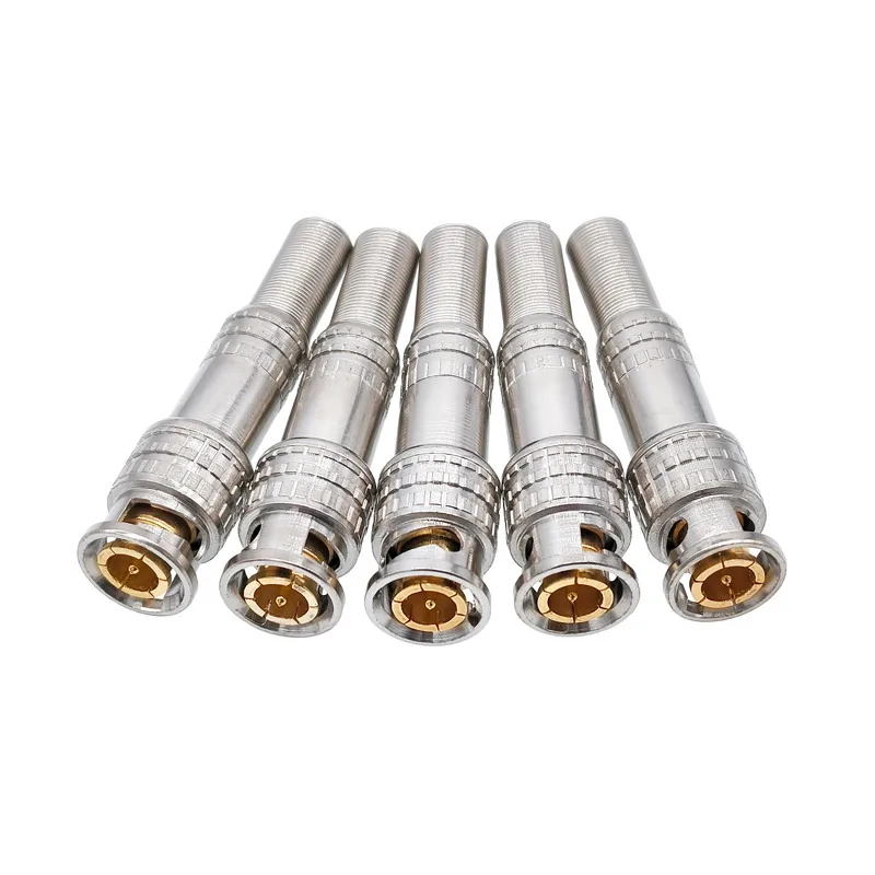 5Pcs BNC Solderless Connector Q9 HD Video Oscilloscope Male Plug Welding Free 75-5 Ohm Monitoring Weldings Cable Connectors