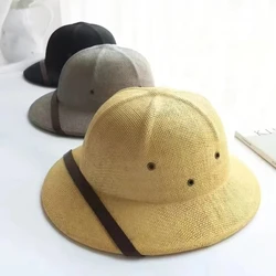 Nowość Mężczyźni Słomkowy kask Pith Sun Hats Mężczyźni Vietnam War Army Hat Dad Boater Bucket Hats Safari Jungle Miners Cap