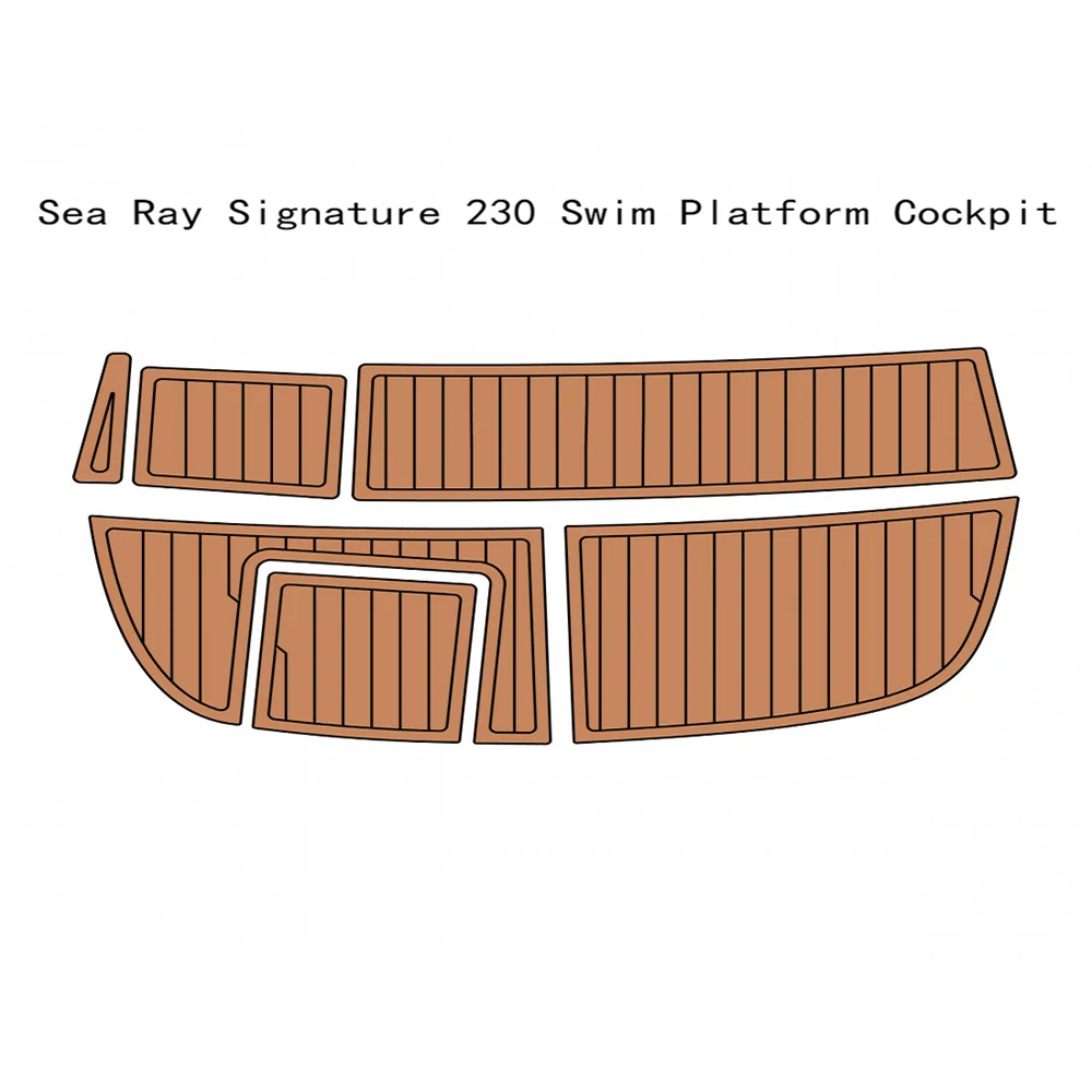 

Sea Ray Signature 230 Swim Platform Pad Boat EVA Foam Faux Teak Deck Floor Mat