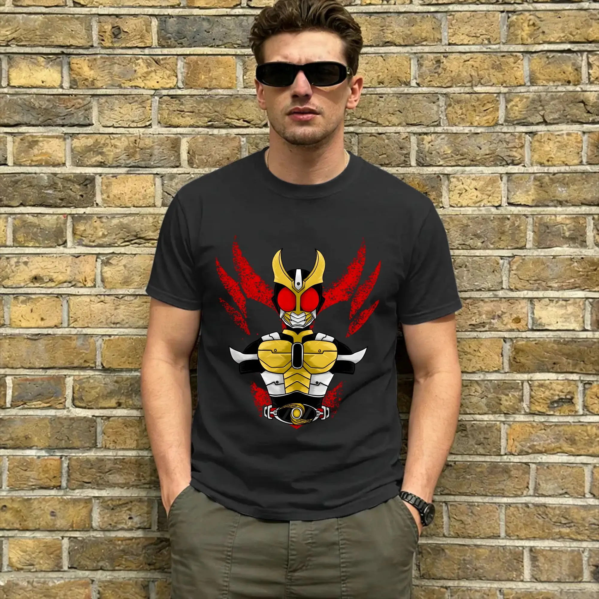 Men Kamen Riders T Shirts  Cotton Clothing Humorous Short Sleeve Round Neck Tee Shirt Plus Size T-Shirt