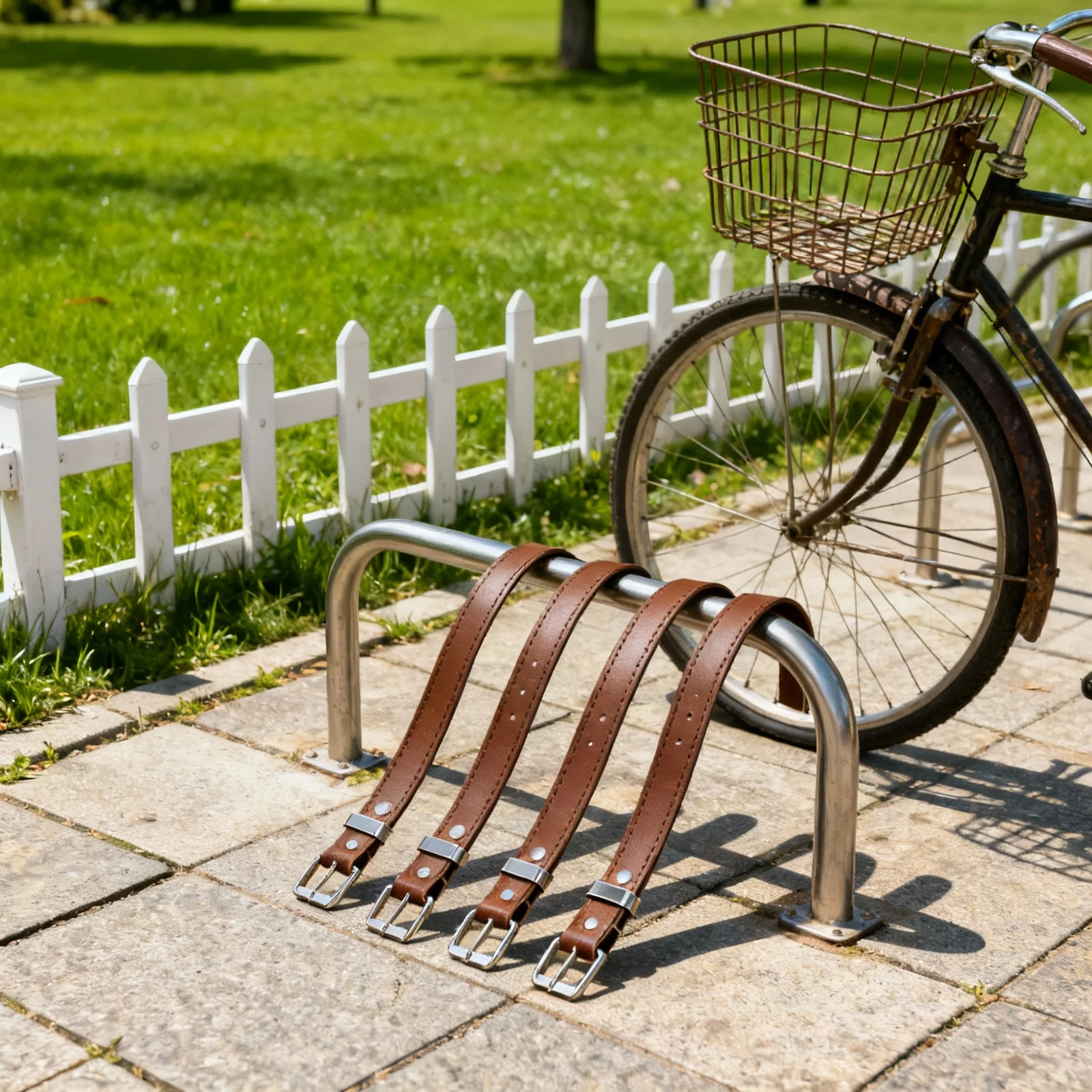 

4pcs Adjustable Bike Basket Straps Front Artificial Bicycle Belt For Women Adult Bikes Cycling Accessories