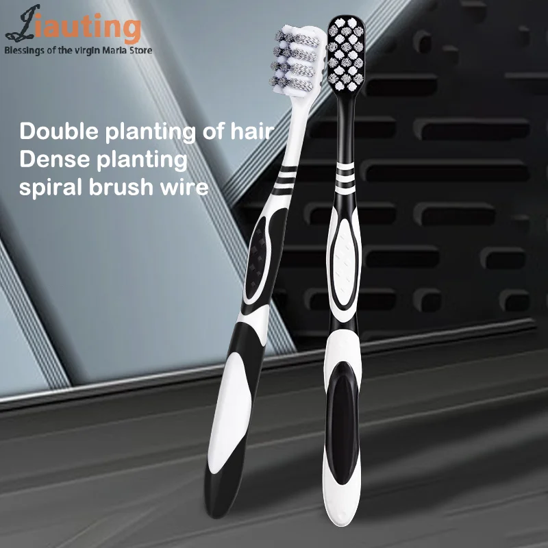 2 قطعة فرشاة أسنان تنظيف الفم فائقة النعومة فرشاة أسنان ذات شعيرات صلبة تنظيف عميق للبالغين تبييض الأسنان #3