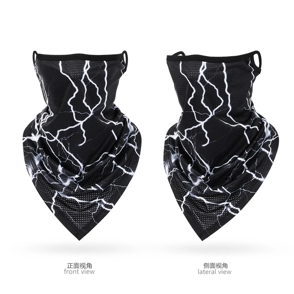 Ice Silk Balaclava Headband Printed Neck Gaiter Tube Mask Earloops Breathable Windproof Bicycle Face