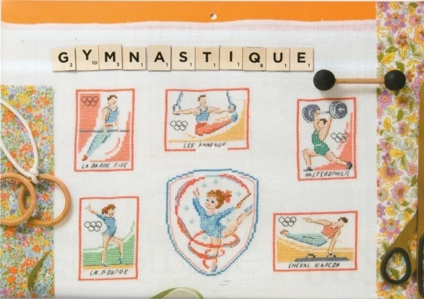 Scenery Head Embroidery Kits, Cross Stitch Kits, DIY Home Embroidery, 12-LPB gymnast 37-28