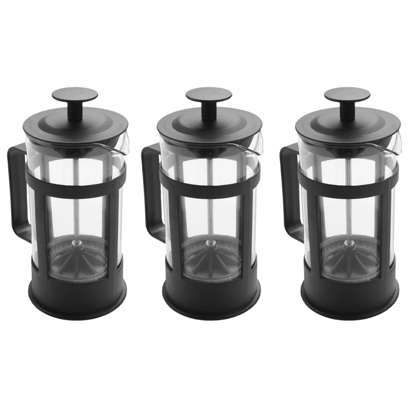 

3X French Press Coffee & Tea Maker 12Oz, Thickened Borosilicate Glass Coffee Press Rust-Free And Dishwasher Safe