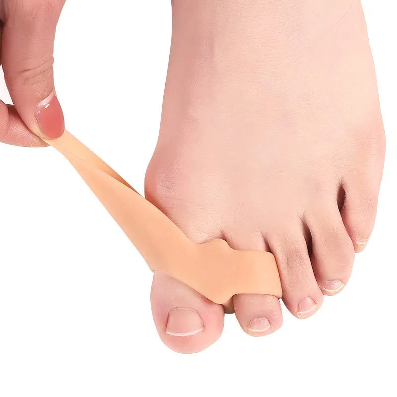 Separadores de dedos de Gel de silicona, Corrector de juanete de pulgar, camilla para el dolor de pies, protector de corrección de Hallux Valgus, ortopédico de pedicura, 2 pares