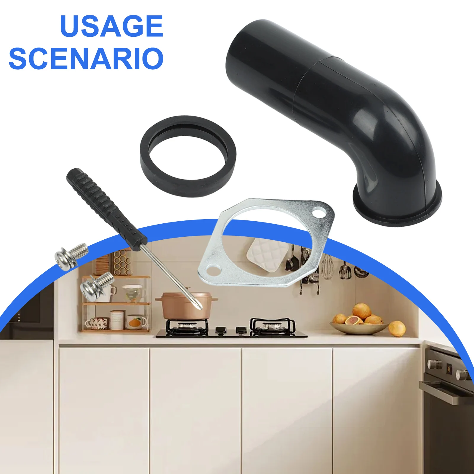 Repair Kit for Garbage Disposal Elbow with Flange and Gasket Providing Stable Connection and Resistance to Wear