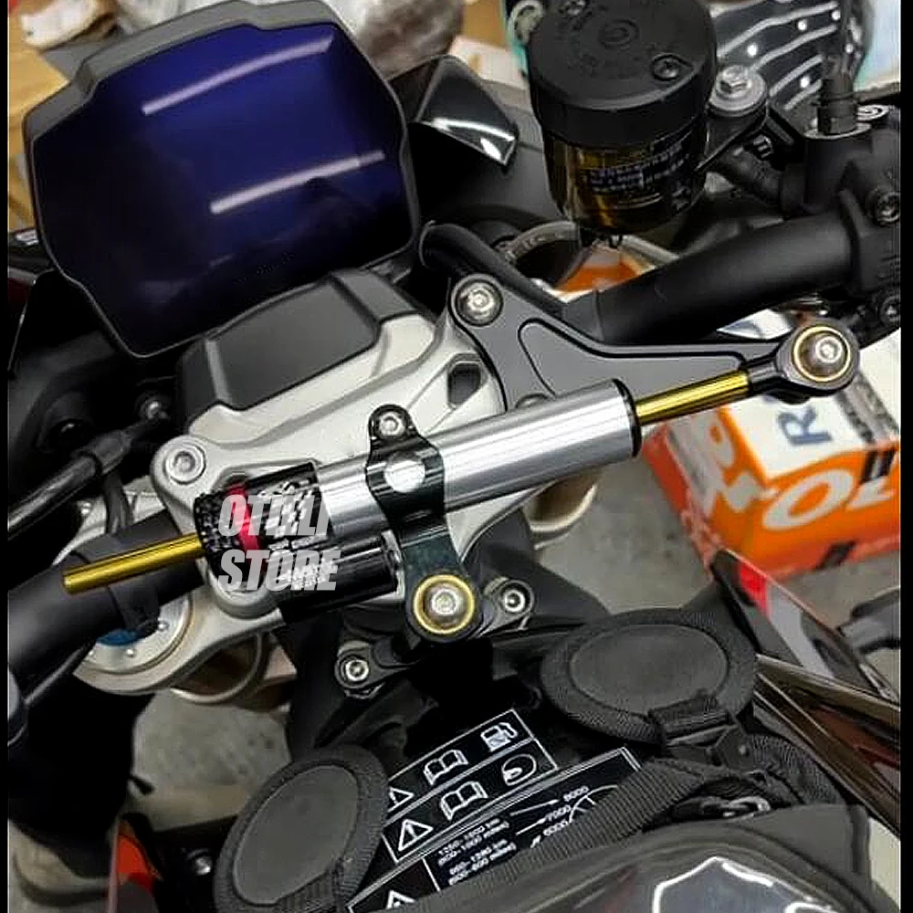 Motorcycle Steering Damper Bracket Stabilizer For Street Triple 765R 765RS 1200RS Stabilize Safety Control