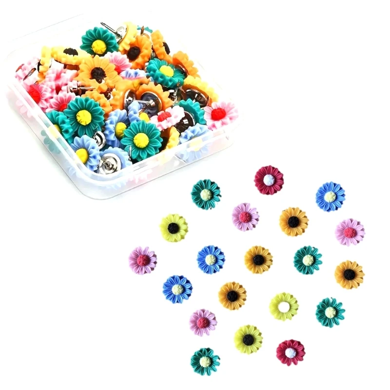 20/30Pcs Push Pins Cork Notice Board Pushpin Decorative Thumb Tacks Map Pins for Displaying Picture Note K92C