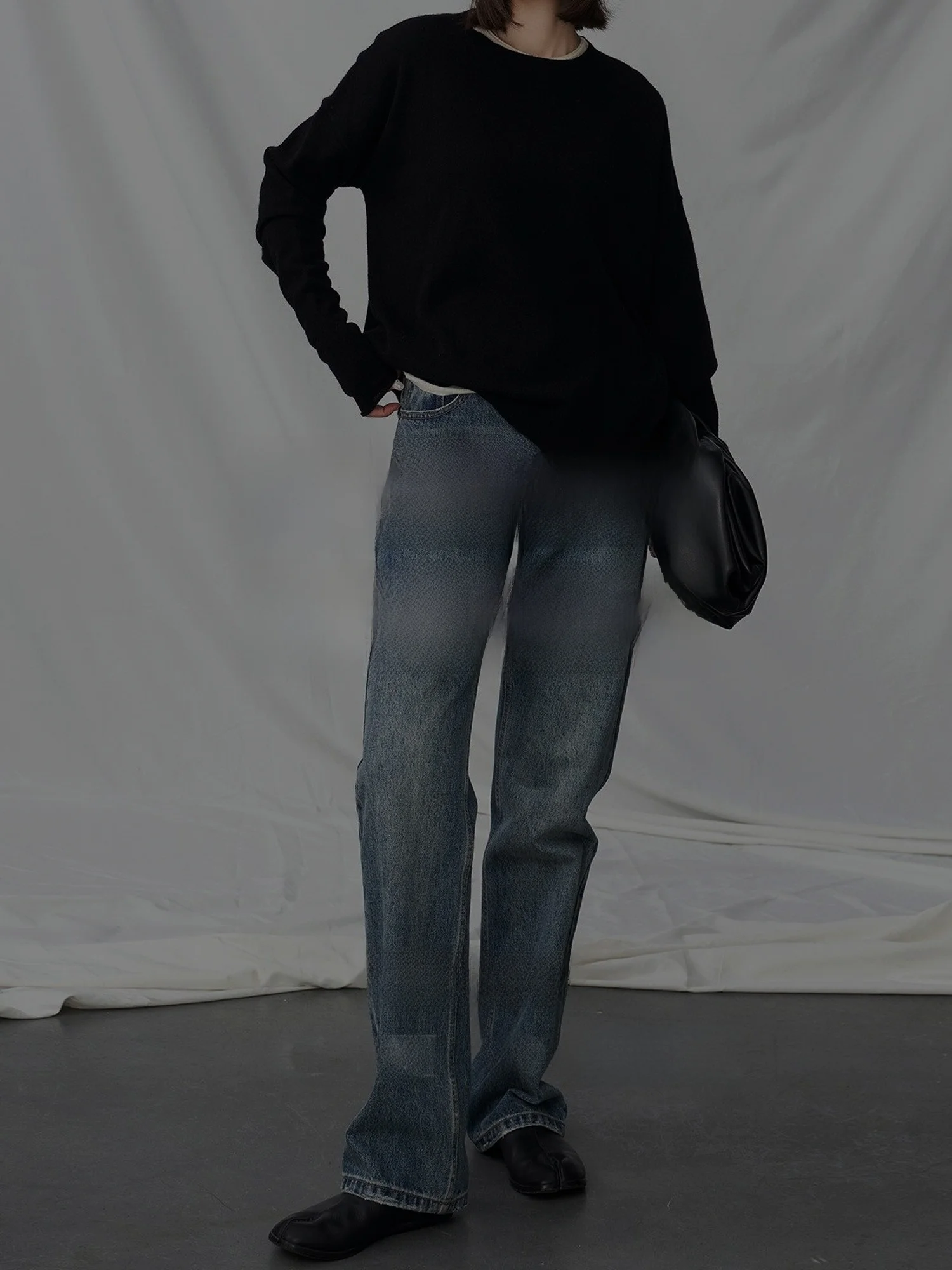 

Джинсы CEMO с высокой талией, прямые, повседневные, из денима, с высокой эластичностью, теплые, для поездок на работу, однотонные, зимние, женские