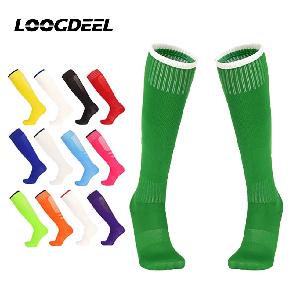 

Loogdeel 1 Pair Football Sports Socks Long Knee Spandex Kids Legging Stockings Soccer Baseball Ankle Adults Children Socks