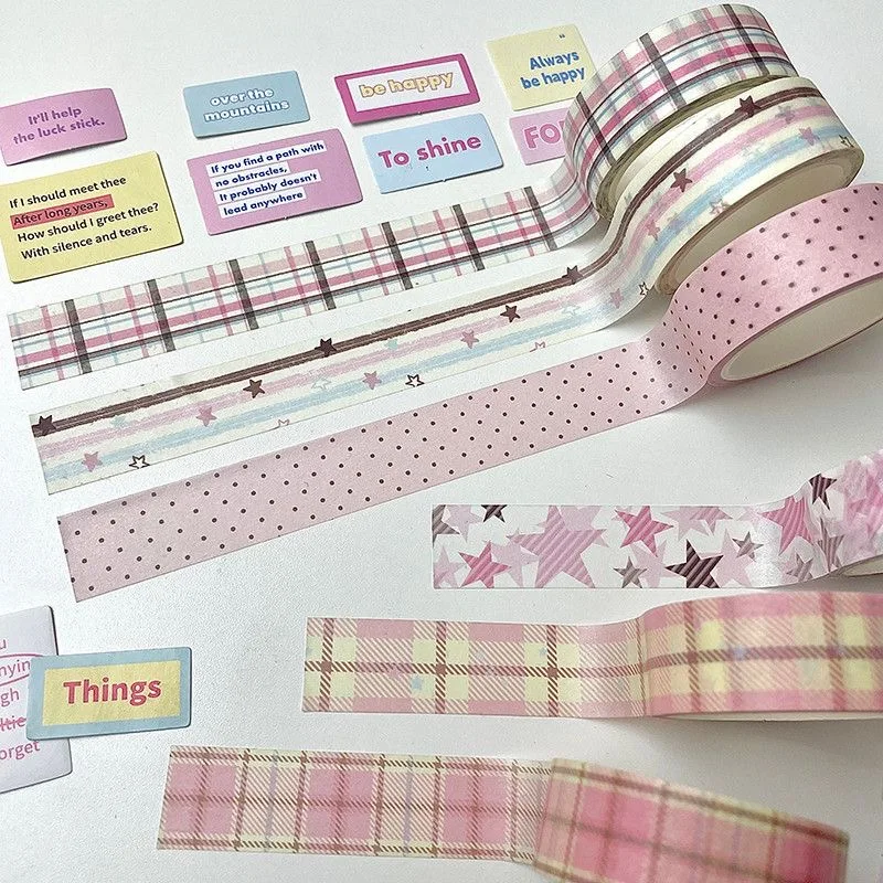 MINKYS 6 teile/los Rosa Braun Dekorative Klebeband Niedlichen Cartoon Kreative Washi Klebeband Schule Schreibwaren – Detail 4