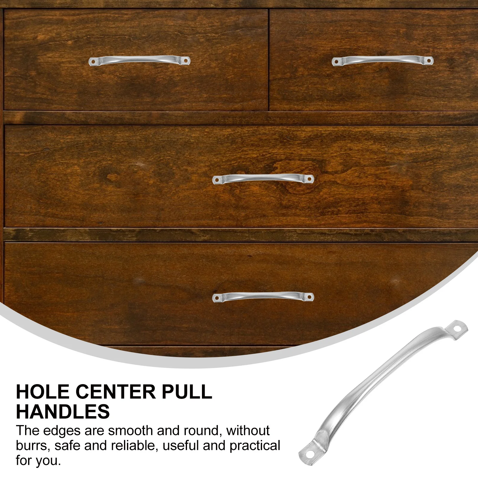 

20Pcs Stainless Steel Hole Center Handles Durable Cutting Board Pulls Kitchen Drawer Cabinet Hardware Hole Center Pull Handles