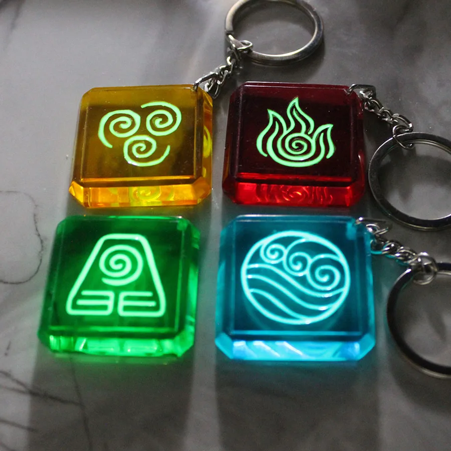 The Last Airbender Key Chain Gifts for Boy Girls Kids Gow In The Dark Avatar Keychains