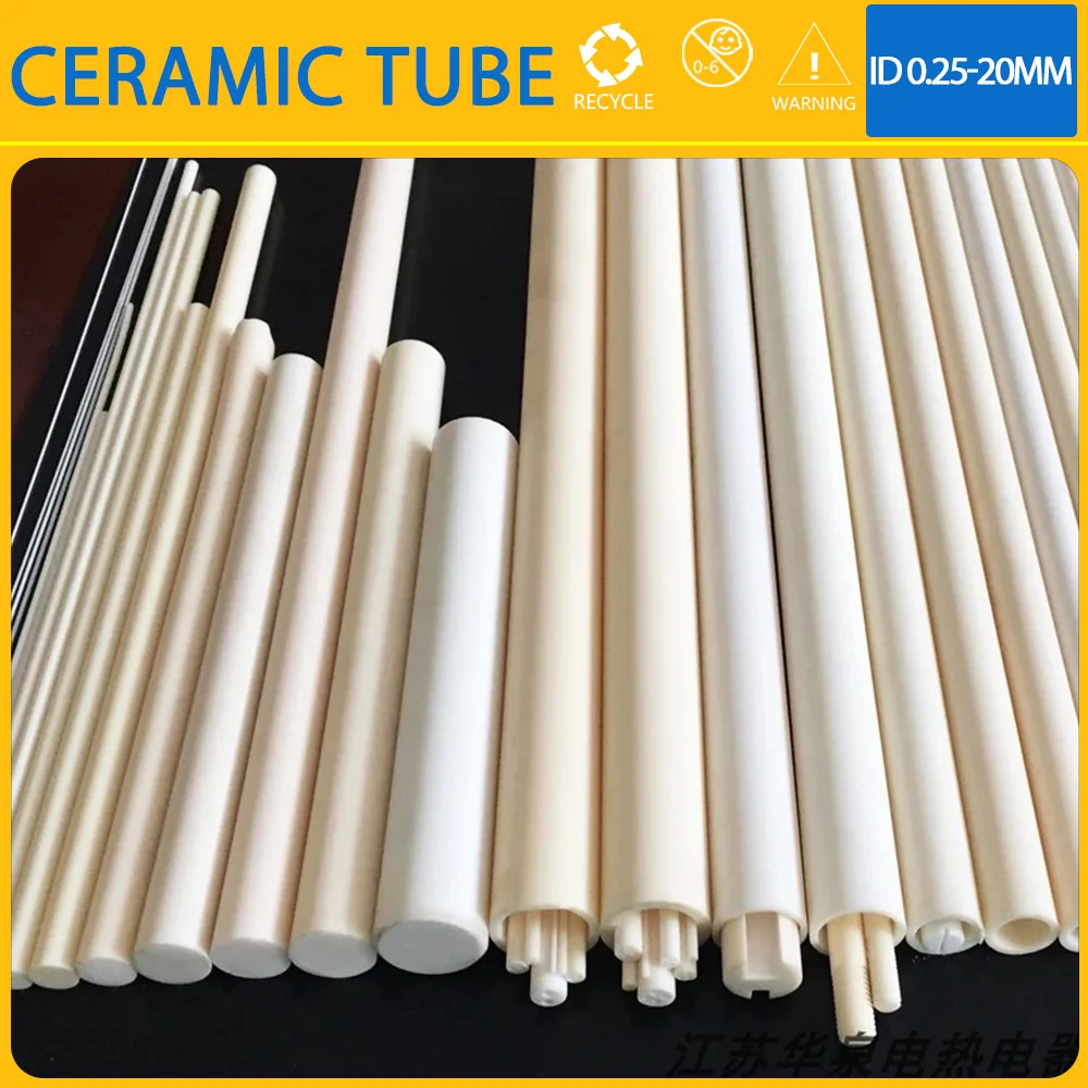 Imagem -02 - Isolamento Tubo Cerâmico Oco Resistente a Altas Temperaturas Óxido de Alumínio id Proteção Termopar 02520 mm