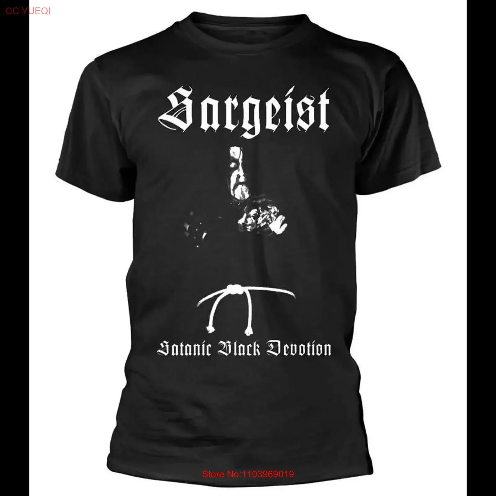 Nouveau T-shirt en coton Sargeist Band satanic black devotion, toutes tailles, EN675, style vintage délavé, streetwear, haut élégant pour un usage quotidien