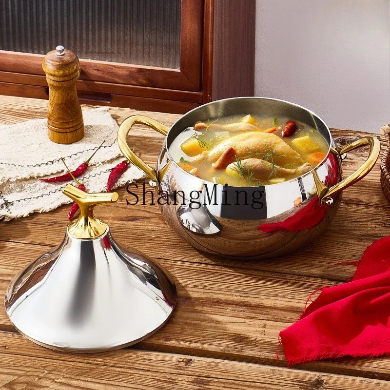 

CLL Creative Yuzu Pot Stainless Steel Thickened Soup Pot Three-layer Steel Soup Multifunctional Household