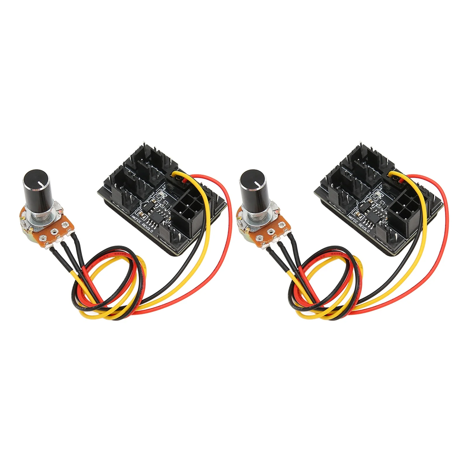 2 Pcs PC Fan Controller 3 Pin 4 Pin Fan Adapter PWM PC Case Cooling Fan Hub 8 Way Splitter 12V Speed Controller