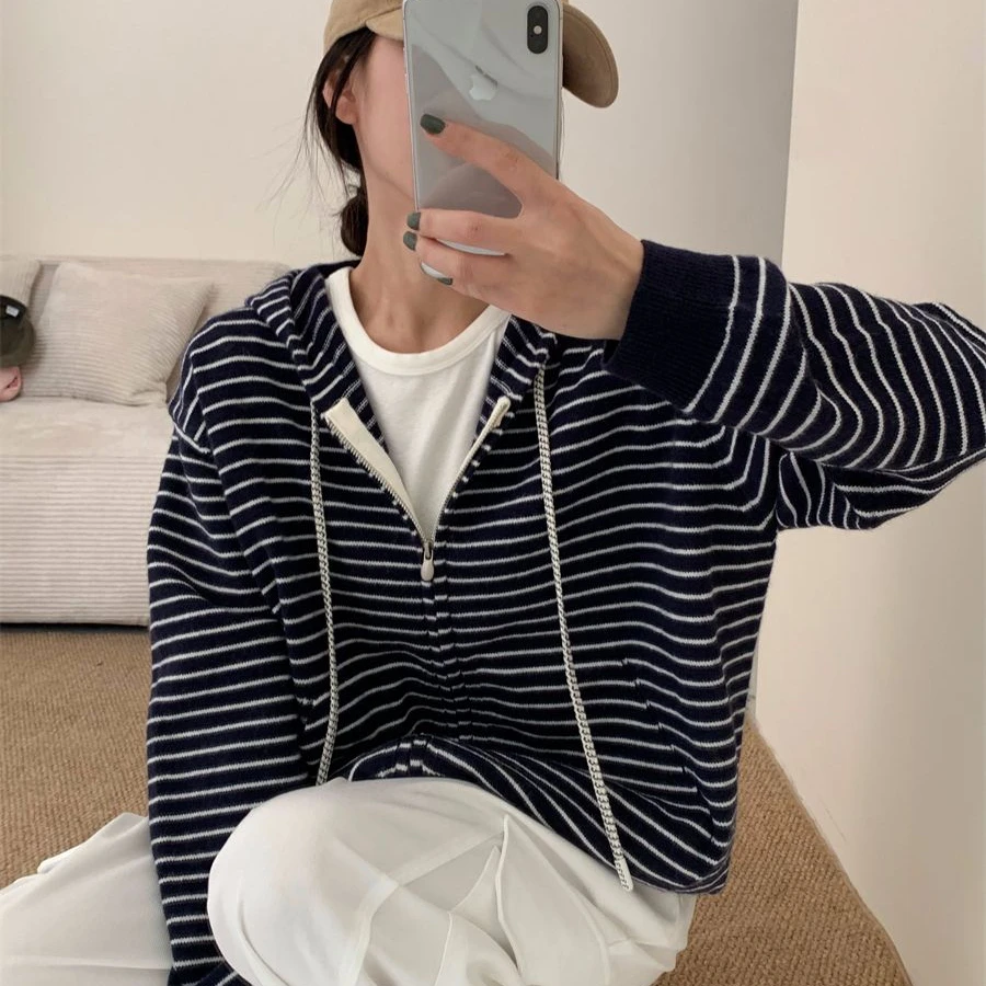 

Cardigans Homewear Sweaters Womens Fall Colorblock Aesthetics Geometric Knittedwear Boat Puff Tonal Outerwears Midi-Length Daily