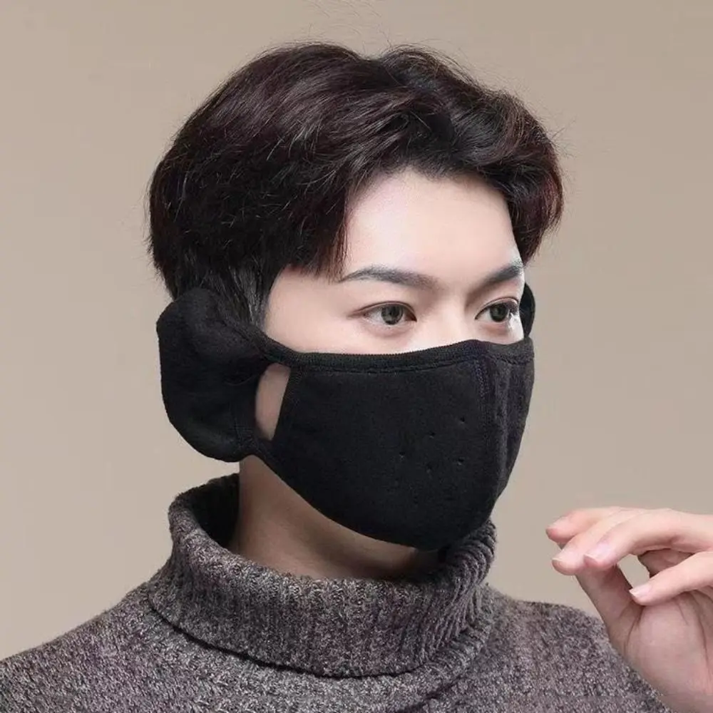 Masker penutup telinga termal, masker memancing setengah muka tahan angin bulu domba sederhana