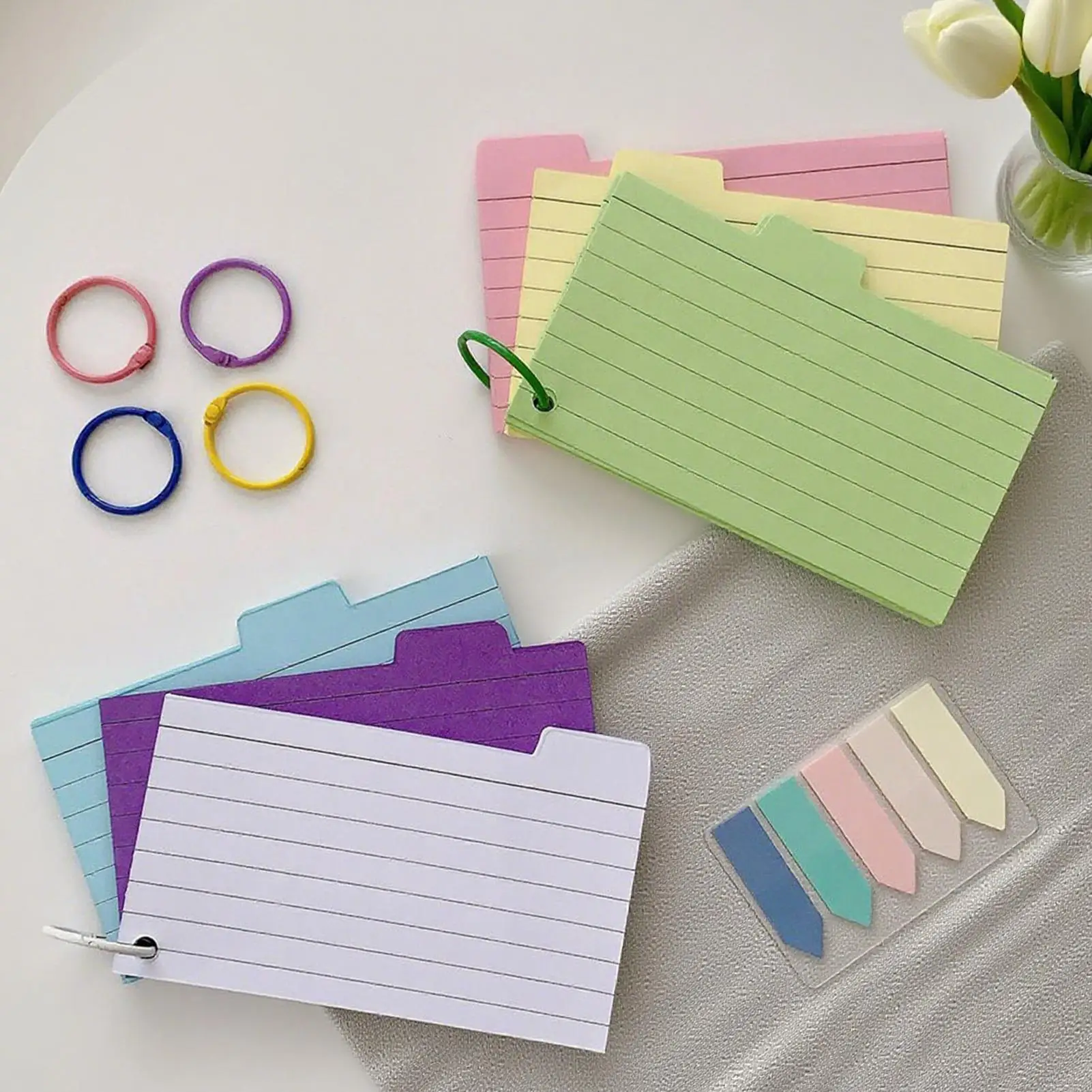 Index Cards 300-Piece Heavyweight Colored Lined Flash Cards School Supplies With Stickers For Recipe Household Affairs Teacher