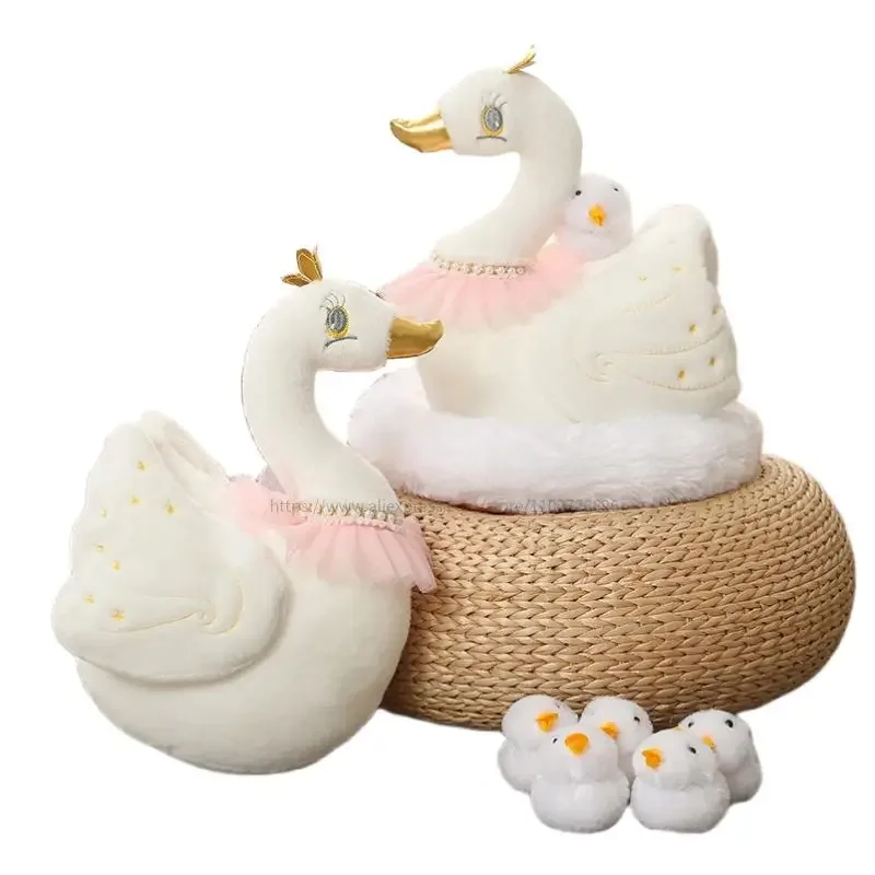 Creative Funny Mother Swan And Little Swan Lovely Plush Toy Stuffed Animals Toys Parent-child Doll Sweet Love Birthday For Kids