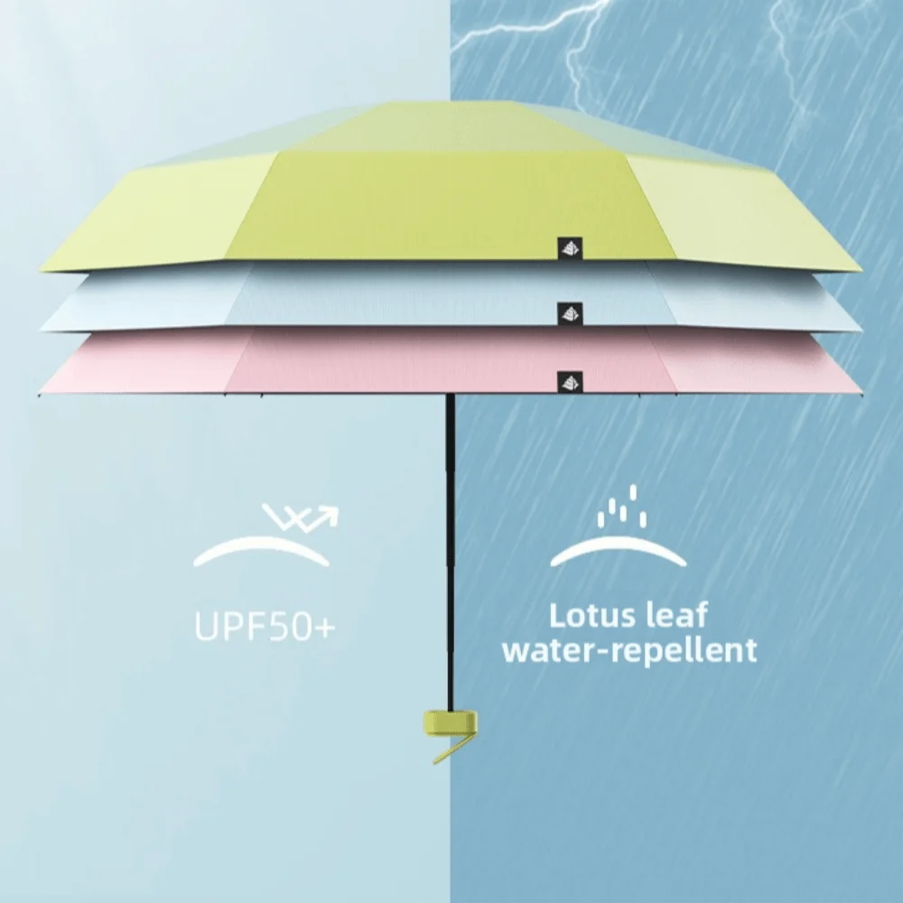 New Full Shade Mini Folding Umbrella UPF50+ Small Size Capsule Parasol Windproof UV Protection Dual-Use Umbrella Travel Use