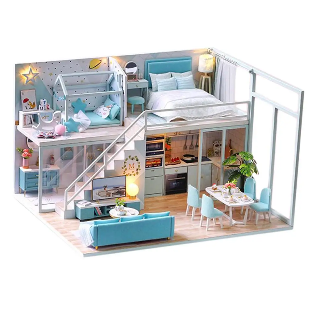 1:24 Schaal Poppenhuis Miniatuur Diy Kit Creatieve Kamer Accessoires Perfect Diy Cadeau Voor, Liefhebbers En Gezinnen