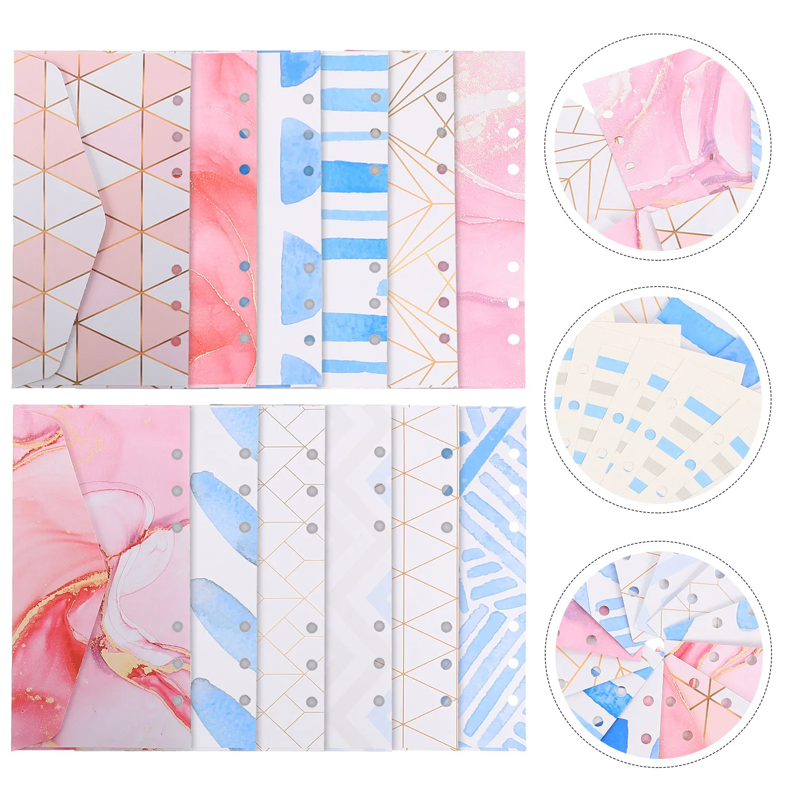 1Set Cash Binder Thick Paper Budget Sheets Decorative Money Envelopes Expense Tracking