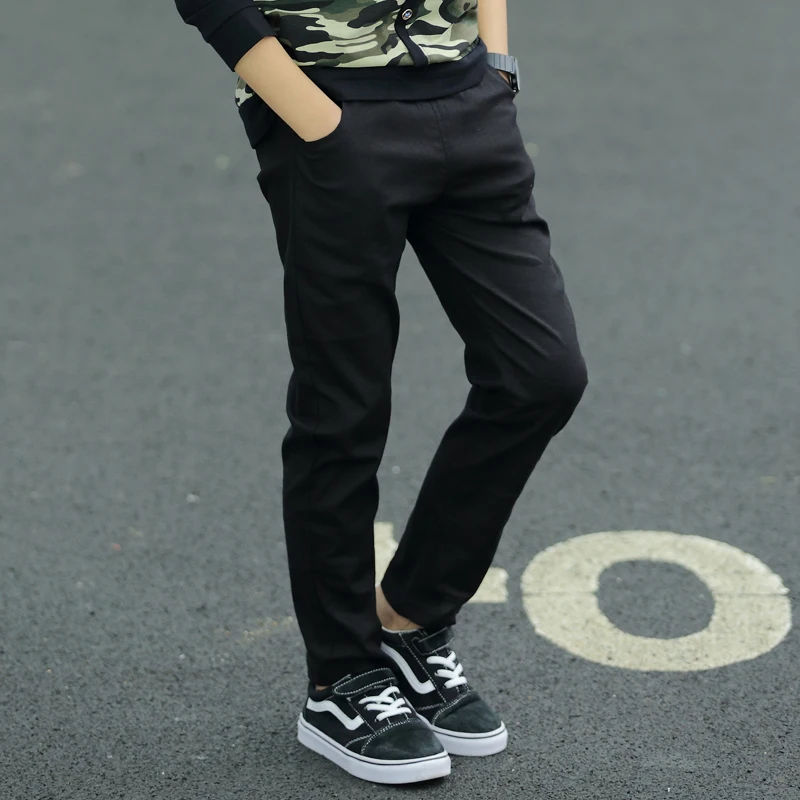 Teenage Kids Boys Pants Spring Boys Children Clothes Solid Black Pencil Pants Long Trousers Kids Clothes Outfit for 7-16 Years