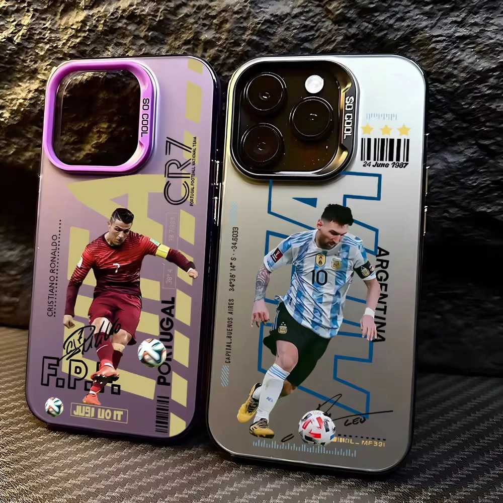 Fashion NO.10 Matte Back Phone Case For iPhone 16e 16 15 14 13 12 11 mini Pro Max X 8 Plus Anti Fall M-Messi CR7 NJR Matte Cover