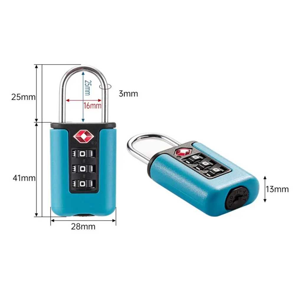 Immagine 7: Lucchetto di Sicurezza Portatile da Viaggio con Codice TSA a 3 Cifre, Combinazione a Colori Contrastanti per Valigie