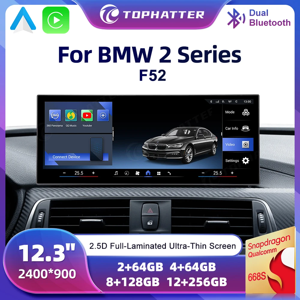 

12.3" Wireless CarPlay for BMW 2 Series F52 Touchscreen GPS Navigation 2K HD Stereo System Android Auto