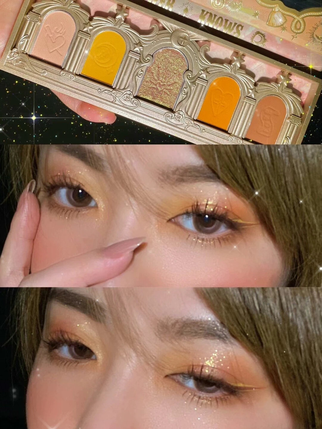 Flower Knows Unicorn Paleta de sombras de cinco cores com brilho fosco e cores terrosas