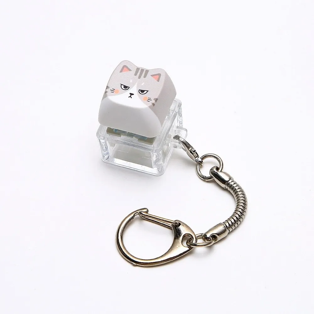 Porte-clés Clavier Mignon Chat 4 Touches Bouton à Pression Capuchon de Clavier Créatif Design Kawaii Clavier Mécanique