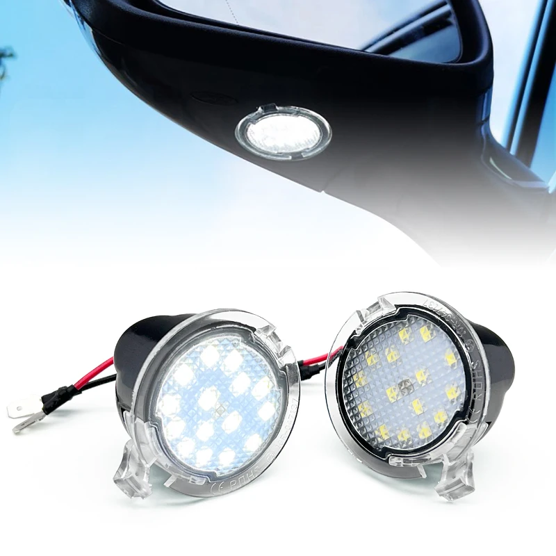 

2Pcs For Lincoln LS MKX MKT MKS MKZ Navigator Mercury Sable Montego White LED Under Side Mirror Puddle Light