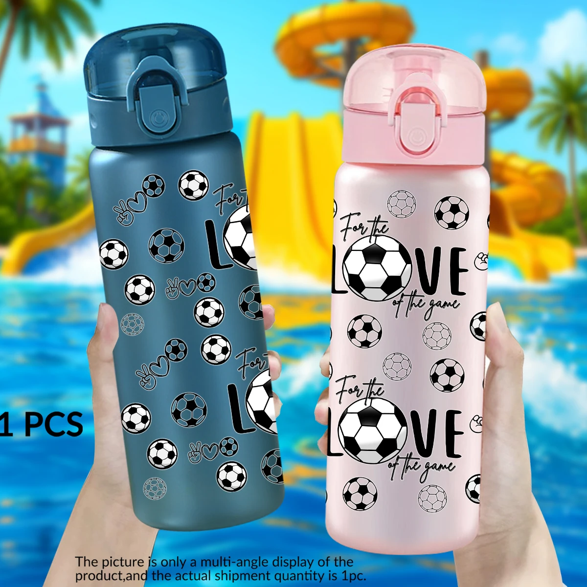 1pc Football Print 26oz Plastic Water Bottle Outdoor Sports Water Bottle Birthday/back To School Season Gift view 6