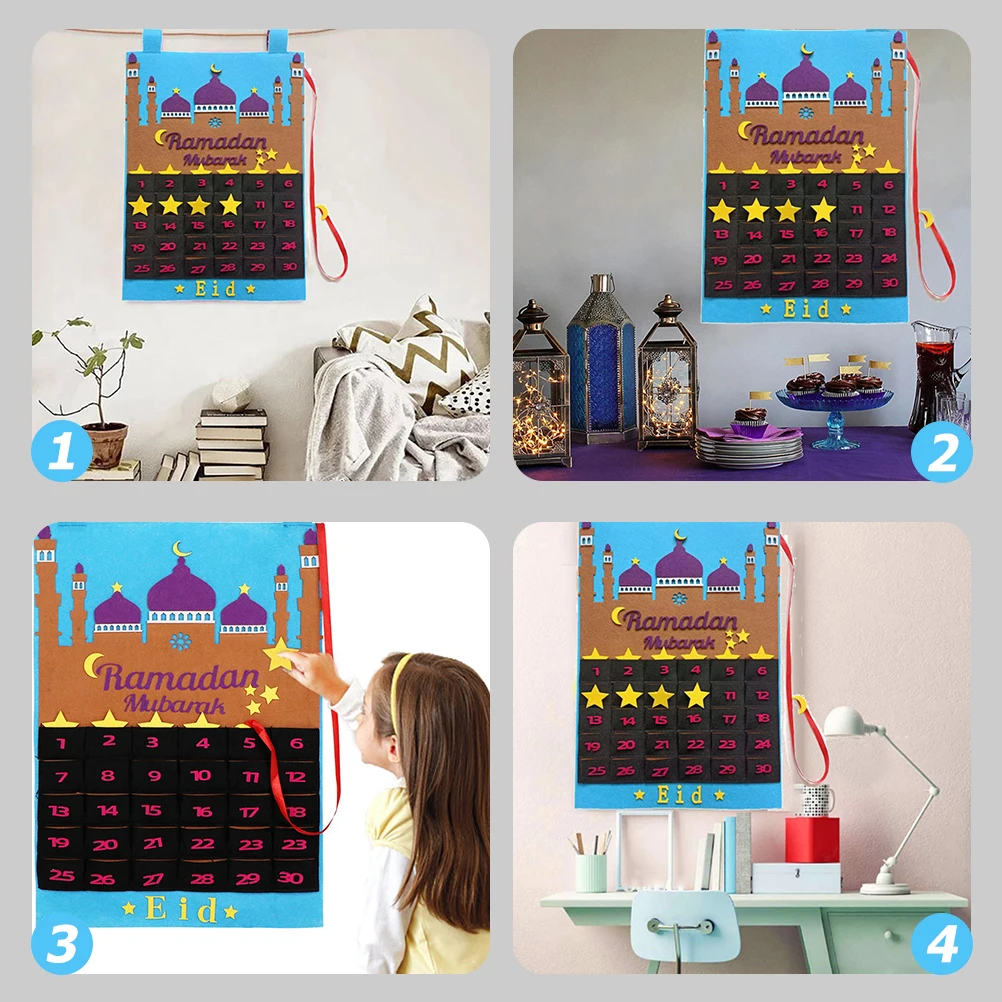 

Ramadan Wall Calendar 30 Days Countdown Decor Eid nament Festival Ramadan Festival Calendar Home DIY Party Supplies