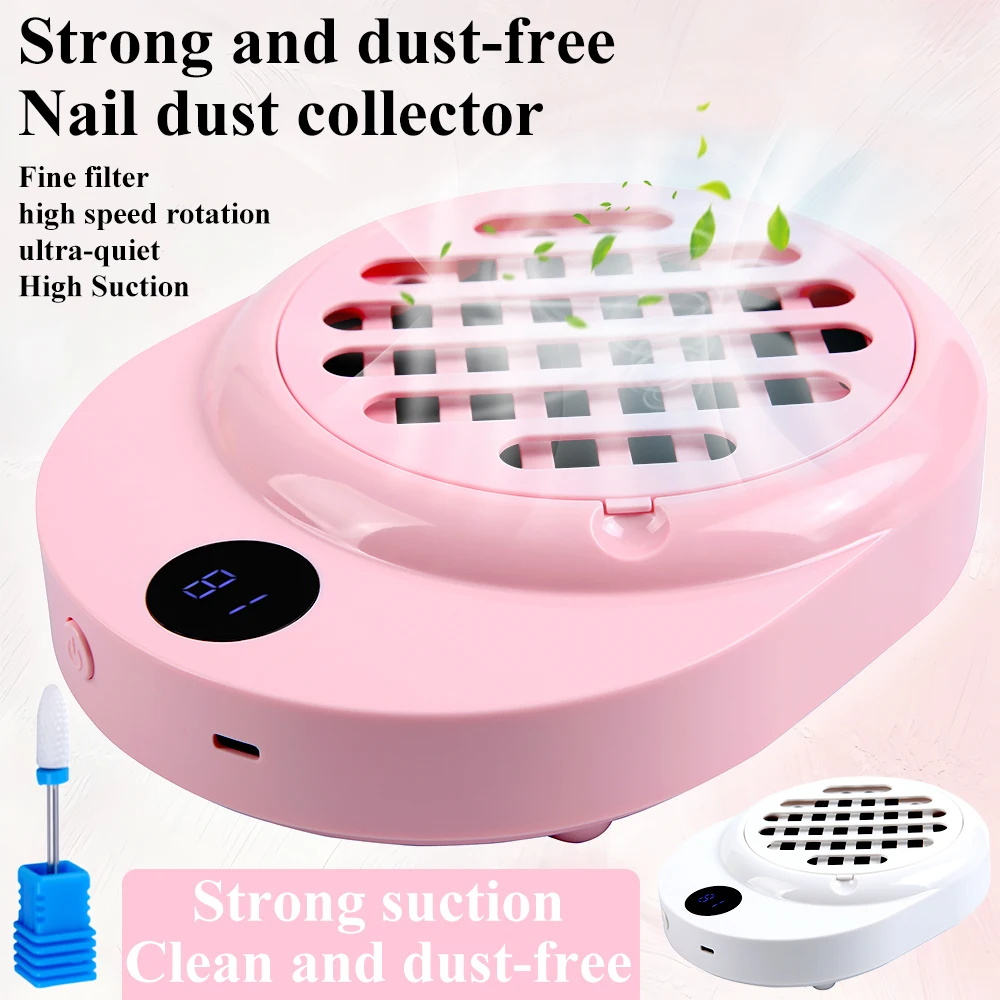 

New Nail Dust Collector Extractor Fan For Manicure Machine Powerful Nail Vacuum Cleaner With Remove Paper Filter Nail Equipment