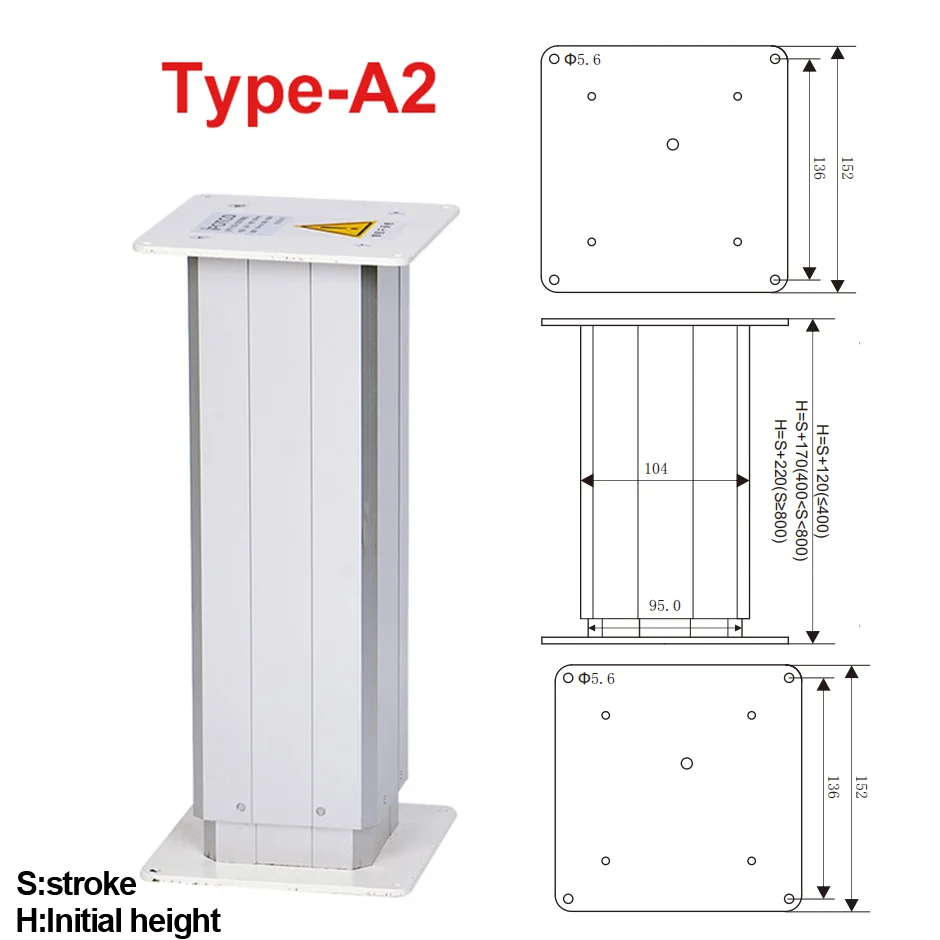 Imagem -04 - Coluna de Elevação Elétrica com Altura Ajustável Tatami Underfloor rv pé de Mesa do Carro Atuador Linear Desk 2500n Motor dc 24v