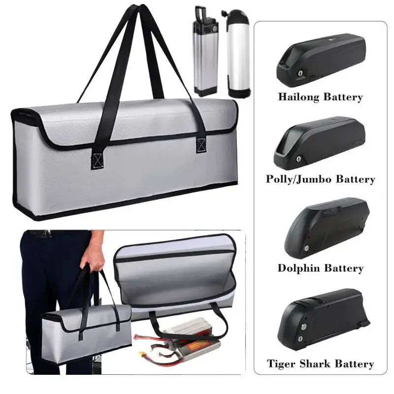 Lipo Battery Bag Fireproof Bag E-bike Battery Safe Bag Explosionproof Driving E-bike Battery Fireproof Waterproof Storage