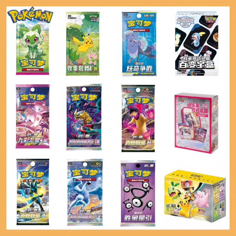 cartoes-originais-genuino-pokemon-negociacao-ptcg-cartoes-quentes-coletados-151-caixa-de-presente-de-ano-novo-zhu-roxo-simplificado-chines-colecionavel