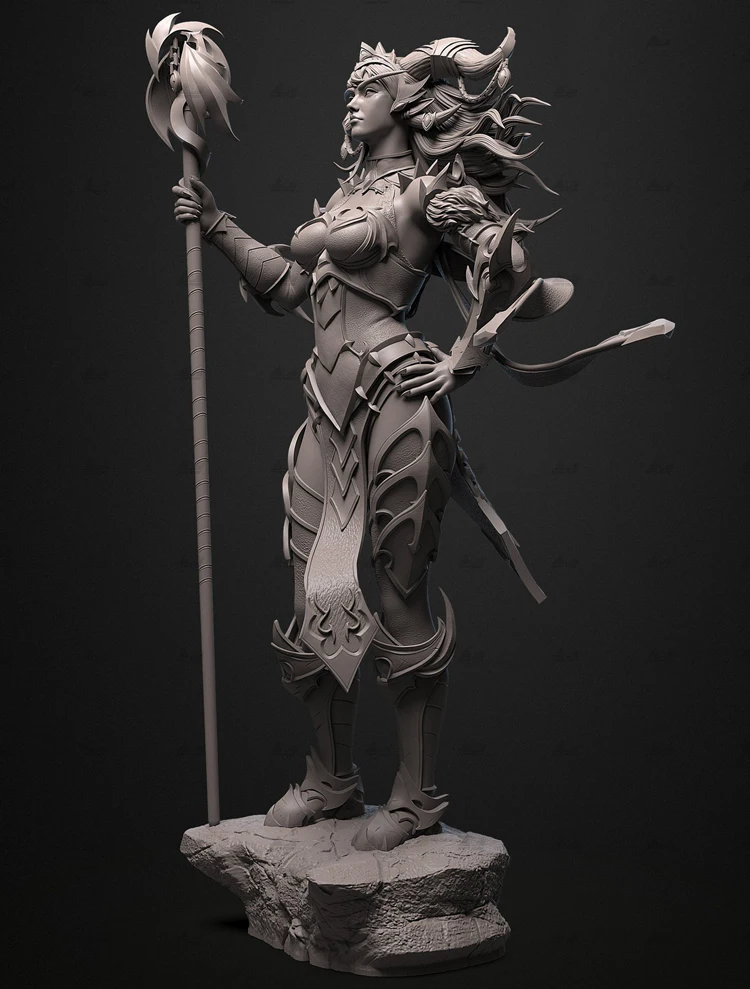 1/24 75mm 1/18 100mm Resin Model Kits Female Warrior Figure Unpainted Sculpture No Color RW-938