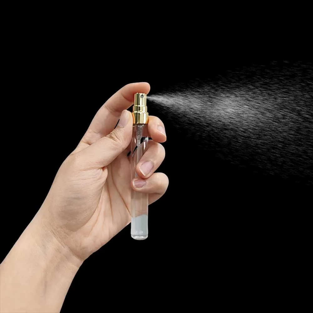 20/30/50/100pcs 2ml 3ml 5ml 10ml Mini Gold Cap Perfume Bottle Sample Vials Empty Transparent Glass Mist Spray Bottle Atomizer