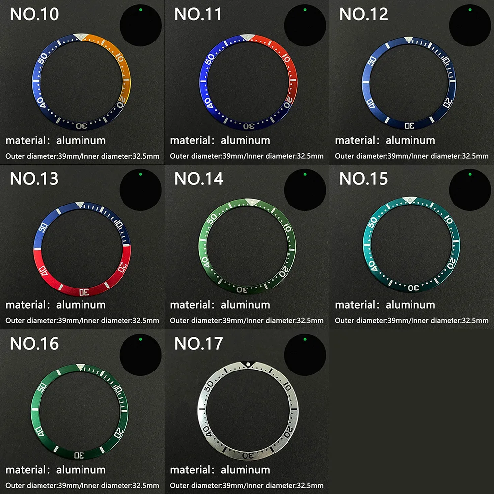 Imagem -02 - Inserção de Moldura de Alumínio Plana 39 mm 32.5 mm Substituição Relógio Inserir Anel Celebridades Luminosas Relógio Acessórios